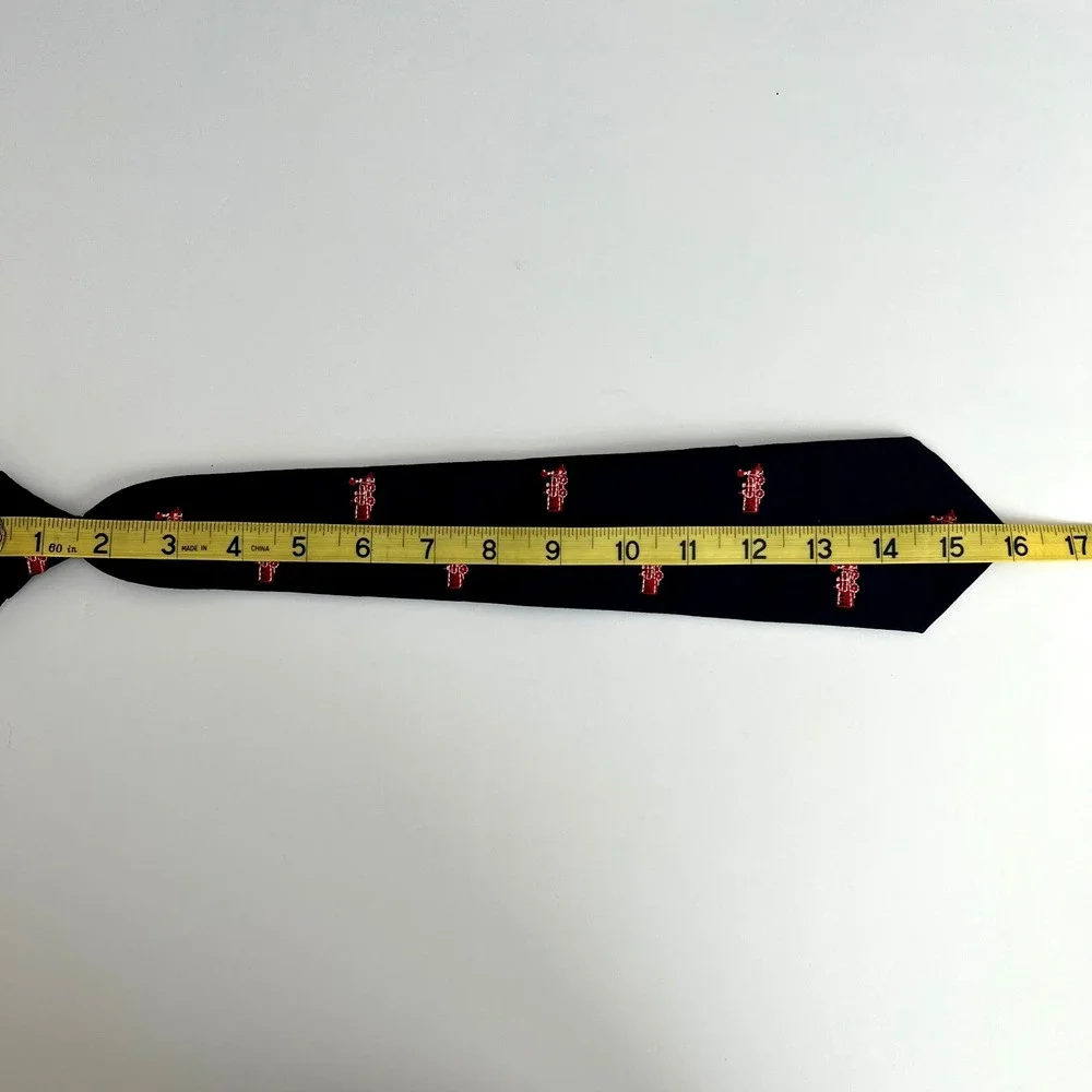 JANIE & JACK Wool Necktie Navy With Red Trains Hook Loop Closure Size Age 6‎ Up